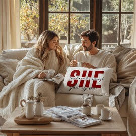 FITIE FITIE She is Me Mental Health Pillow Covers 12x20, Self Care Gifts for Women, Self Love Gifts, Loved Worthy Enough Valentine's Day Lumbar Pillow Covers, Positive Affirmation Gifts