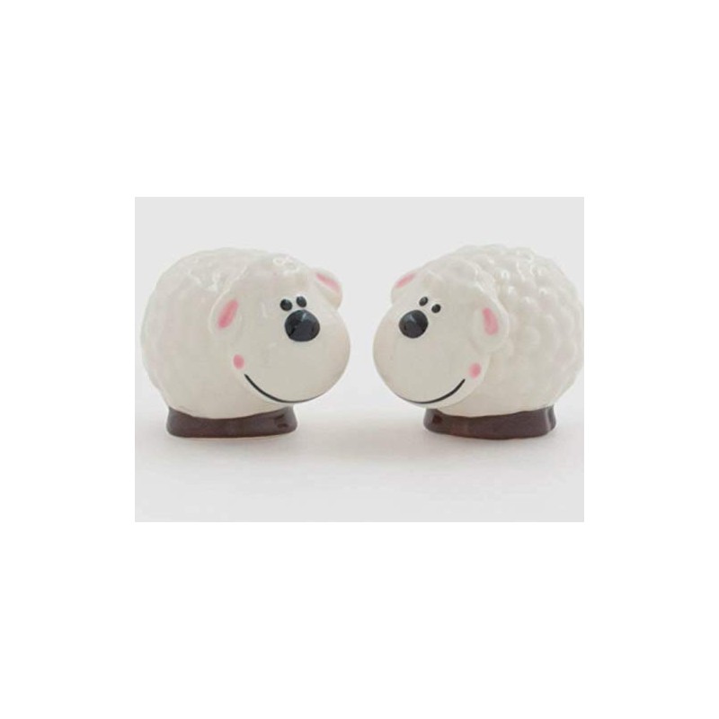 Pair of Sheep Salt & Pepper Shakers - Fun Ceramic