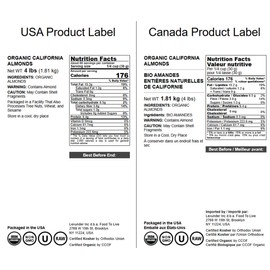 Food to Live Organic California Almonds, 4 Pounds – Non-GMO, Whole, Unsalted, Unroasted, Keto, Vegan Nuts in Bulk. Rich in Vitamin E. Snack. Great for Almond Milk and Butter, Desserts and Trail Mixes