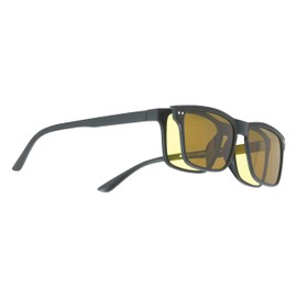 Eagle Eyes 2in1 Speed of Life Magnetic Eyewear Glasses - Polarized Sunglasses for Day and Anti-Reflective Yellow Night Driving Glasses (Classic, Day/Night)