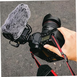 Kisangel 1Pc Artificial Fur Windshield for Videomic Pro Lightweight Microphone Cover Durable and Practical Artificial Elastic Band for Secure Fit for Outdoor Recording