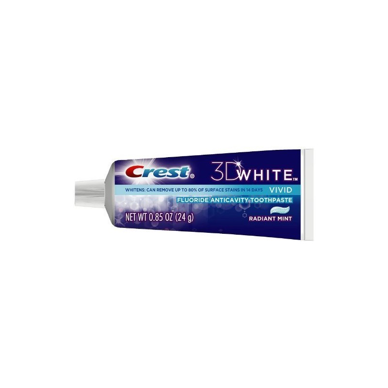 Crest 3D White Vivid Fluoride Anticavity Toothpaste Radiant Mint 0.85