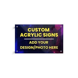 Premium Acrylic Custom Signs with Stand-Offs Elegant Home Decor & Unforgettable Business Gifts Business Sign Personalise Acrylic picture - (24x12)