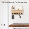 Wall Hooks with Shelf, Wall Mounted Wooden Key Holder Hanging