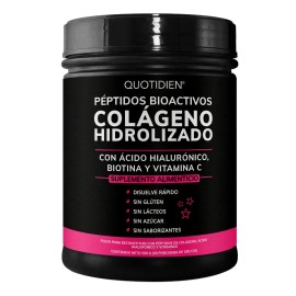 Peptidos Bioactivos De Colageno Hidrolizado Quotidien Con Ácido Hialurónico, Vitamina E, Biotina Y Vitamina C - Colageno Puro para Piel y Uñas - Multi Collagen Peptides - 50 Porciones Sin Sabor