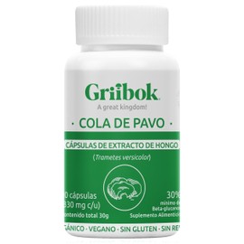 Griibok | Hongo Cola de Pavo | 90 cápusulas de 330 mg c/u | Orgánico Vegano Sin Gluten