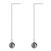 Pull-Through Earrings Women's 925 Sterling Silver Gemstone Hanging Earrings for
