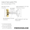 PIERCINGLINE PTFE Labret with Internal Thread, Titanium Attachment, 3 Crystal