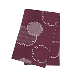 Kyoetsu Women's Nagoya Obi, Washable, 8 Size, Tailored, Made in Japan, Wine x Snow Wheel