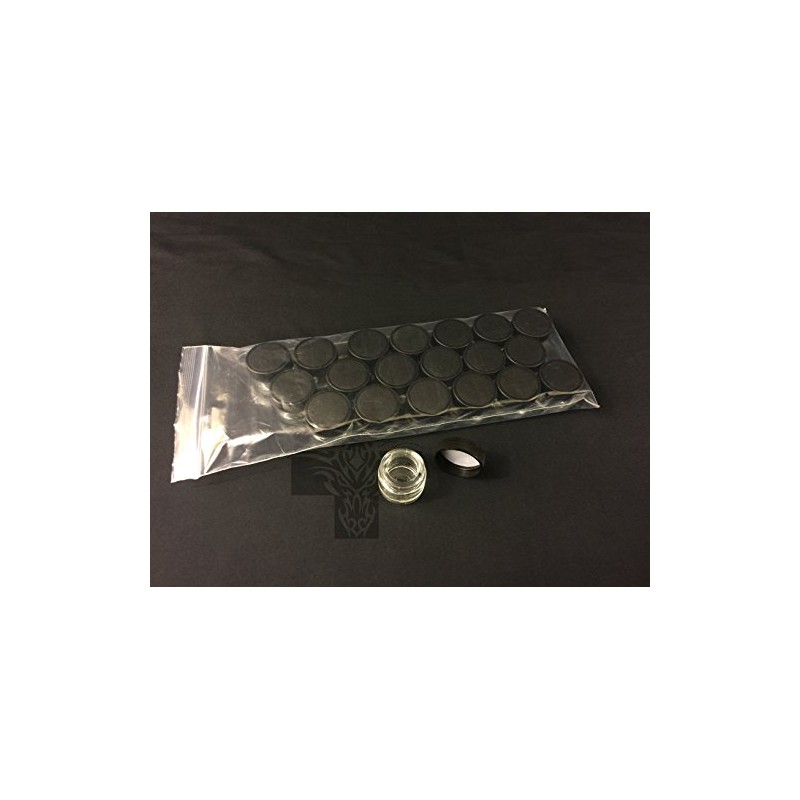 5 ml 1/6 oz Small Glass Jars with Black Lids