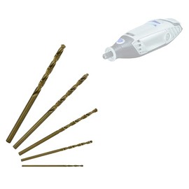 11468570003 5 x Metal Cobalt Graduated Technic Drill Bit Set, Bronze