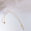 Silver 925 18k layered key heart pendant silver necklace key
