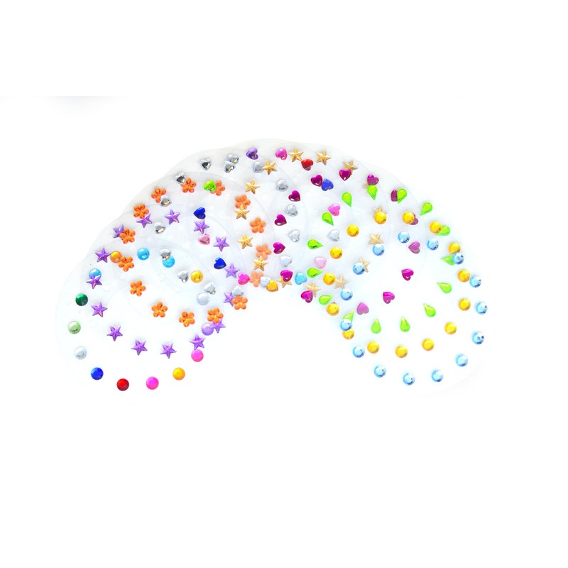 Thunder Bee Hair Gems Applicator Set with Colourful Gems, Purple