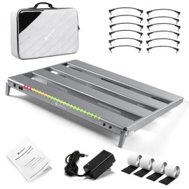 Vangoa Vangoa Guitar Pedal Board with Isolated Power Supply, PD-M Aluminum One-Piece-Bent Portable Folding Powered Guitar Pedalboard with Premium Backpack-style Bag, Medium, 18"x13.5", 3.4lb, Gray