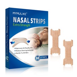 MYMULIKE Pack of 60 Nose Plasters, Snoring, Skin-Coloured Nose Plasters, Snoring Plasters, Snoring Stopper Plasters for Improved Breathing during Sleep and Sports