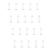 Crdifu 20 Plastic Lip Piercing Labret Stud Retainers Flexible Plastic