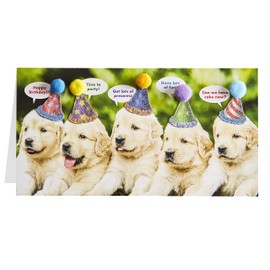 NIQUEA.D Happy Birthday Card, Row of Puppies (NB-0041)