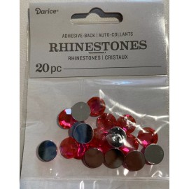 Darice Adhesive Back 10mm Pink Round Rhinestones 20 Pc
