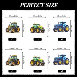 18-Pcs Tractor Farm Themed Car Cupcake Birthday Decorations Set - Farmer Tractor Decoration Supplies for Kids Farm Party, Boys and Girls Birthday Party, Truck Themed Party or Baby Shower - LIANGSS