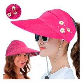Grupo Carnavallia Sombrero Visera Grande Fucsia Sol Gorra Deporte Playa Verano