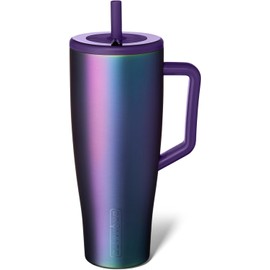 BrüMate Era 40 oz Tumbler with Handle and Straw | 100% Leakproof Insulated Tumbler with Lid and Straw | Made of Stainless Steel | Cup Holder Friendly Base | 40oz (Dark Aura)