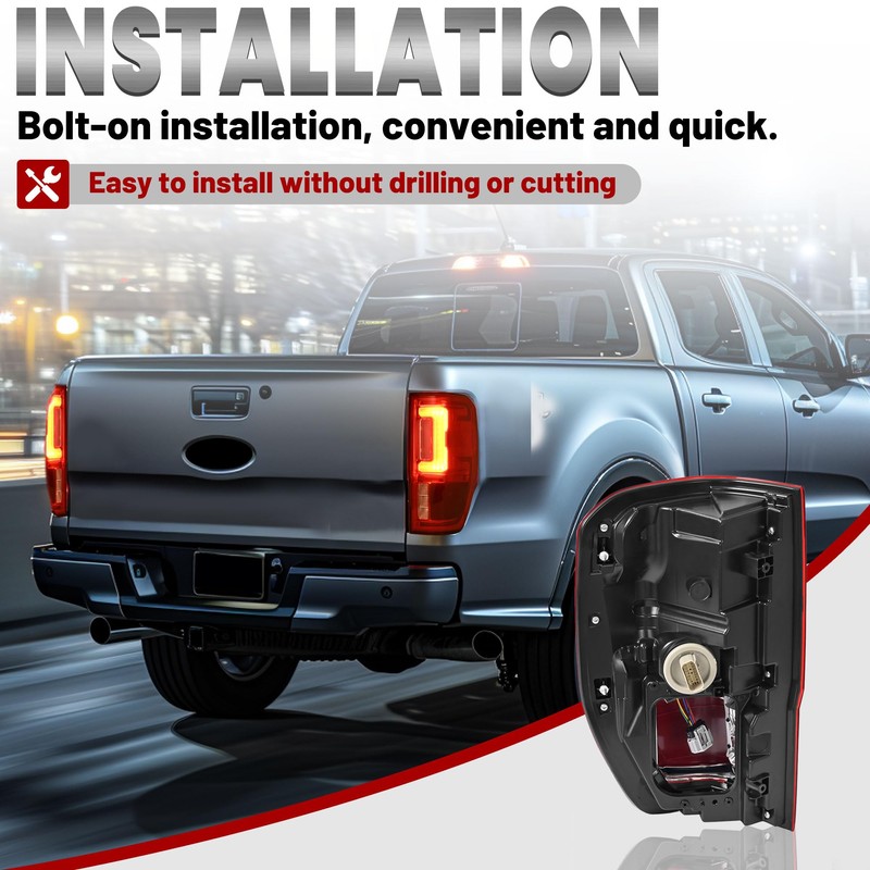 HECASA LED Tail Lights Assembly Compatible with 2019-2023 Ford Ranger