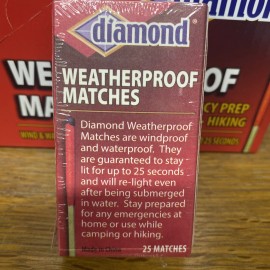 Diamond WEATHERPROOF MATCHES. Wind and Waterproof for Camping, Hiking and Emergency Prep