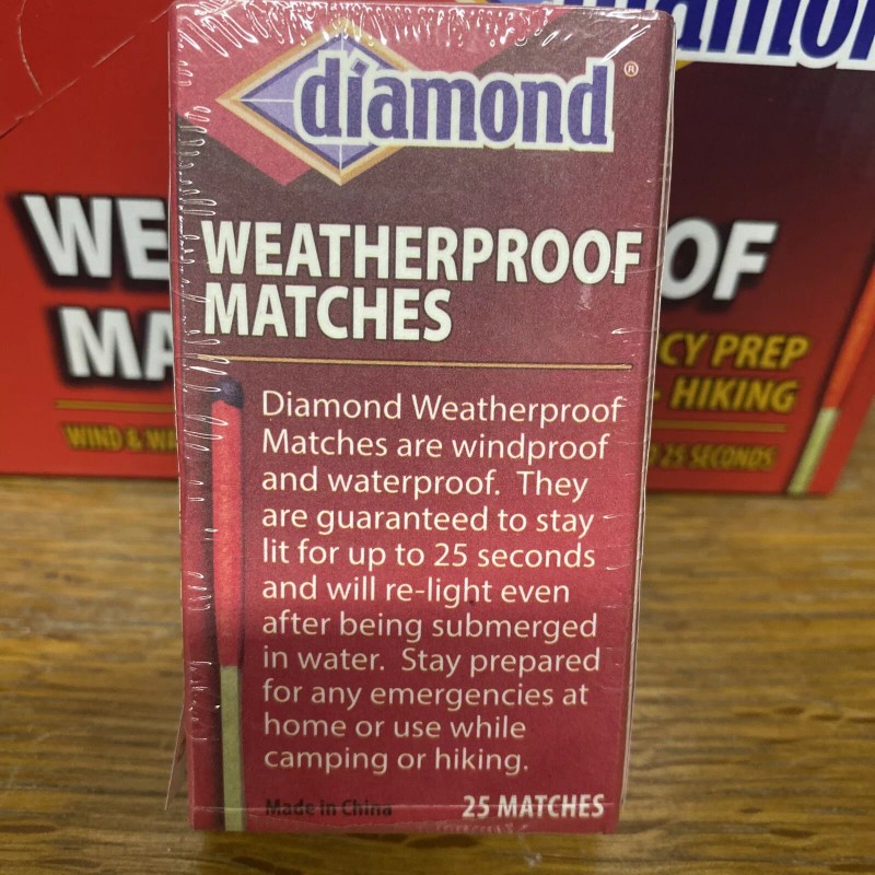 Diamond WEATHERPROOF MATCHES. Wind and Waterproof for Camping, Hiking and