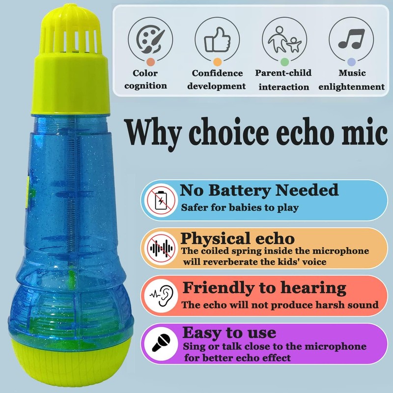 Echo Microphone Children's Toy Microphone with Echo Effect 9.5 x