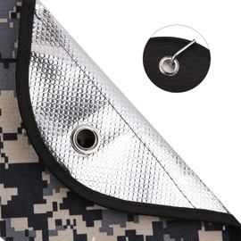 LYN Reusable Emergency Blanket Survival Gear Waterproof Insulated Blanket Emergency Tarp for Camping, Hiking, Bushcraft。Thermal Barrier Blocks Infrared Signature。