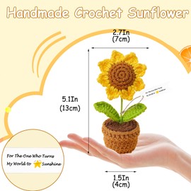 Gifts For Women Thank You Gift For Her Positive Crochet Flowers Funny Gift For Ladies Christmas Birthday Gifts For Women,Mum,Teacher,Friend,Girlfriend,Colleagues Cute Stuff Crochet Sunflower Present
