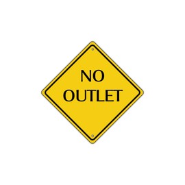 No Outlet Road Warning Metal Aluminum Street Sign 12x12