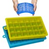 Szxc Silicone Ice Cube Trays with Lids - 2 Pack