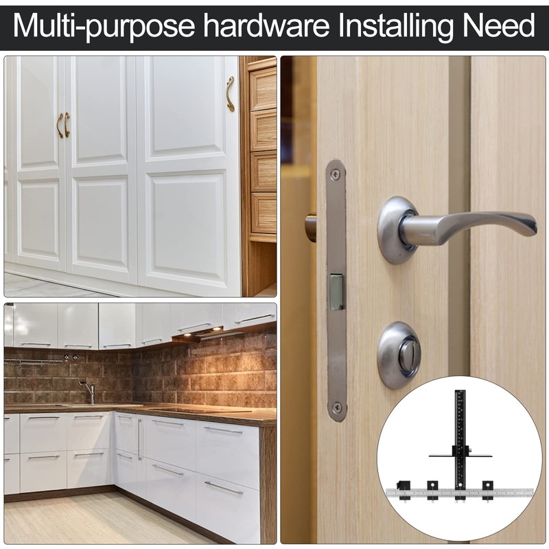 Cabinet Hardware Jig, Aluminum Alloy Pull Template with Adjustable of