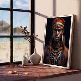 Reofrey Paint by Numbers Kit for Adults Africa- 40x50cm Canvas, Man Paint by Number - Acrylic Paint Set - Relaxing DIY Art for Beginners & Experts - Home Wall Decoration