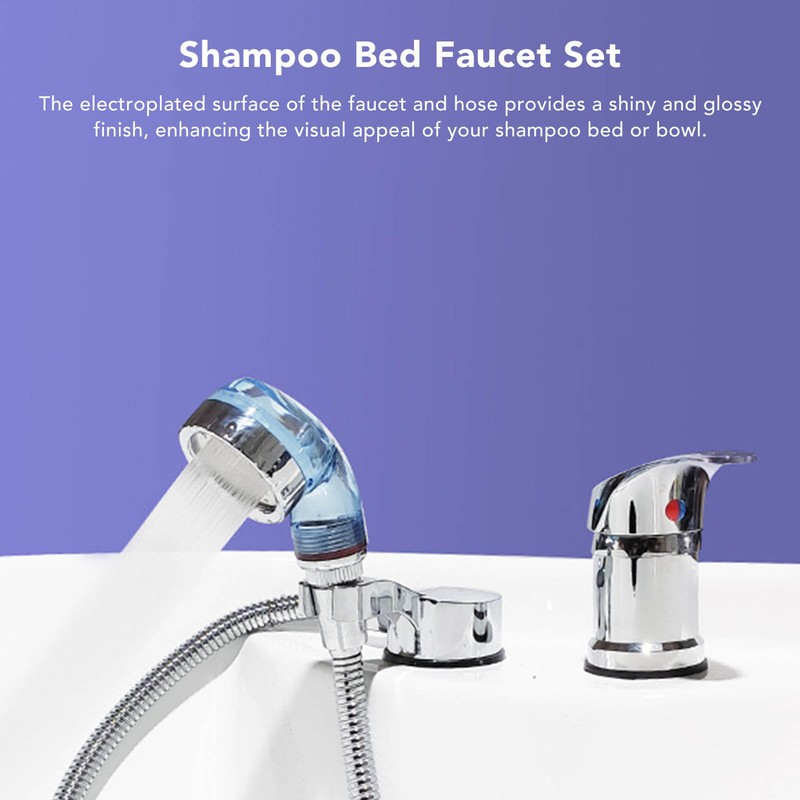 Electroplated Shampoo Bowl Spray Head Hose Professional Hair Salon Pressurization
