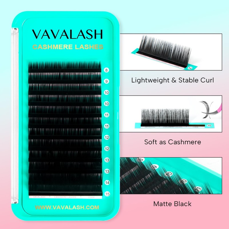 VAVALASH Cashmere Eyelash Extensions 0.03/0.05/0.07/0.15 Premium Lashes B L J