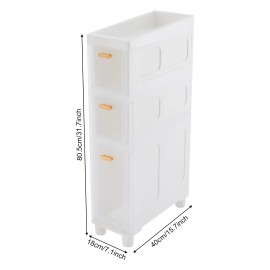CNCEST Bathroom Floor Storage Cabinet Narrow Slim Storage Cabinet Bathroom Organizer US