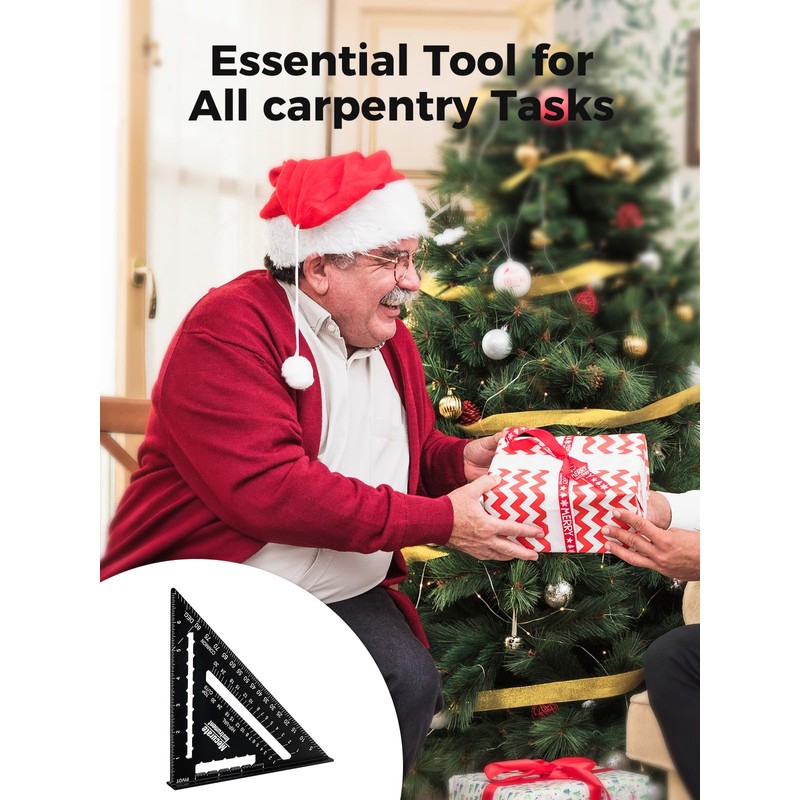 Mecurate 7 Inch Heavy-Duty Aluminum Alloy Triangle Rafter Square, Durable