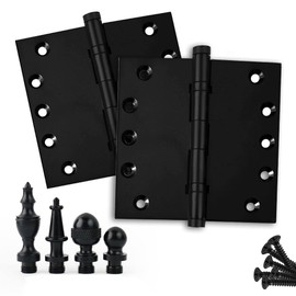 Embassy Door Hinge Solid Brass – 5 x 5 Inch, Heavy Duty, Black, Ball Bearings, Rust Resistant Stainless Steel Pin, Architectural Designer Grade, Home Improvement, 3 Pack