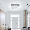 Cainjiazh 11.8" Crystal Chandelier LED Crystal Flush Mount Ceiling Light