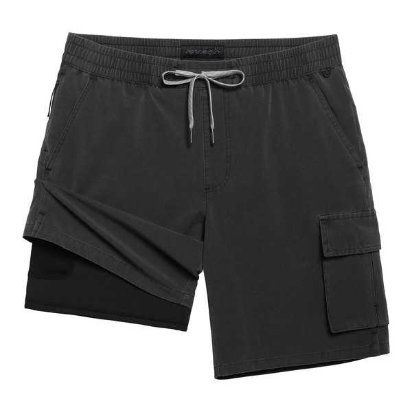 MaaMgic Mens Swim Trunks 9'' Compression Liner 2 in 1