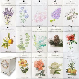 LIFFLY 14 Packs Scented Sachets fit Drawers and Closets 14 Different Scent Gift Box