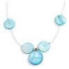 Avalaya Delicate Floating Light Blue Shell Bead Wire Necklace in