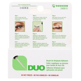 DUO Brush-On Strip Lash Adhesive with Brush Applicator, White/Clear, Long-Lasting & Quick-Drying False Eyelash Glue, 0.18 oz (5 g)