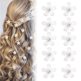 SGERUFZ 10 Stück Mini Blumen Haarspangen mit Strass, niedliche dekorative Hochzeit-Haarspangen, Blumen Haarnadeln, Blumen-Haar-Accessoires