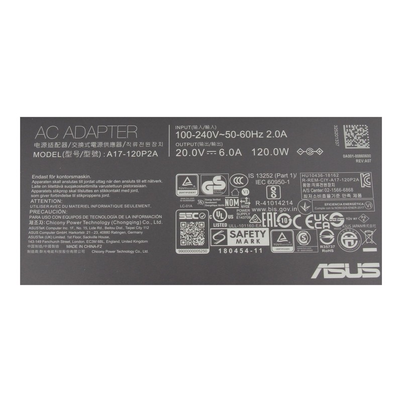 Asus VivoBook Pro 15 M3500QC Original Power Supply 120.0 Watt