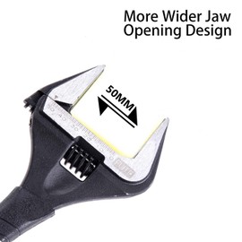 Sharp-tec 10 inch Adjustable Spanner, 50mm Wide Jaw Opening Adjustable Wrench, 250mm Plumbing Tools Set for Plumbers
