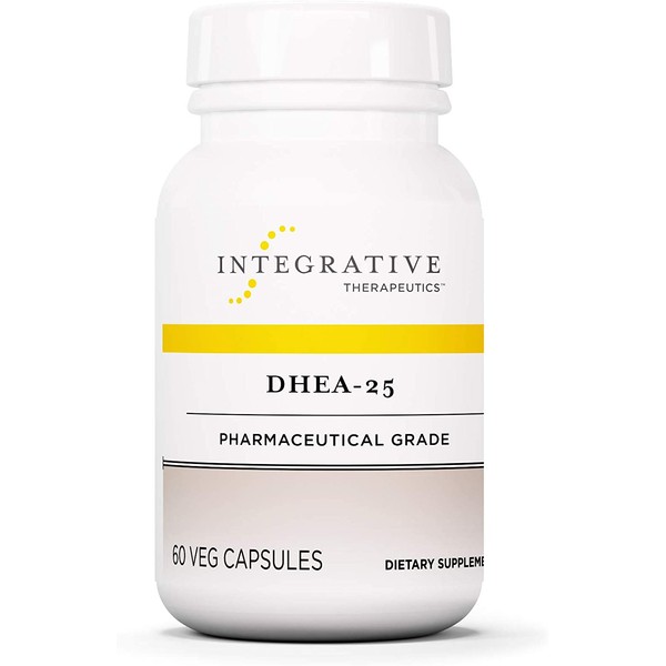 Integrative Therapeutics DHEA-25 - Adrenal and Thyroid Function Support Supplement* - for Women and Men - Gluten Free - Dairy Free - Vegan - 60 Capsules