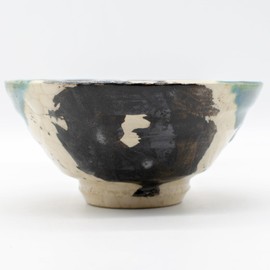 Seto Ware 139-0001 Miyoshi Gosan Rice Bowl, Approx. Diameter 4.7 x Height 2.4 inches (12 x 6 cm), Old Oribe (Comes in a Gift Box), Made in Japan